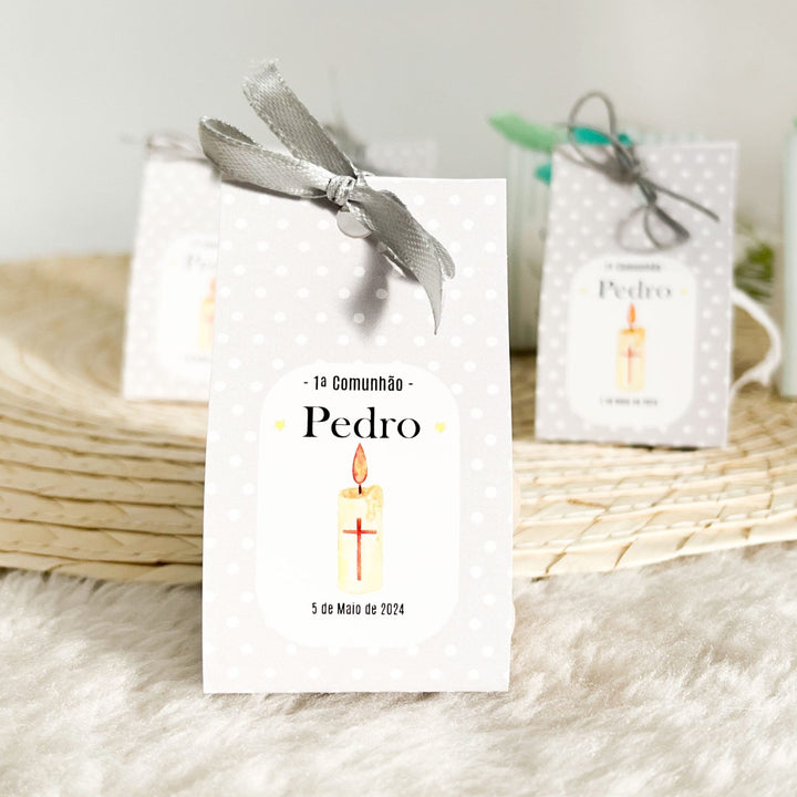 Velinha Bubble personalizada Lembrança Primeira Comunhão - Cutxi Cutxi - Presentes Personalizados