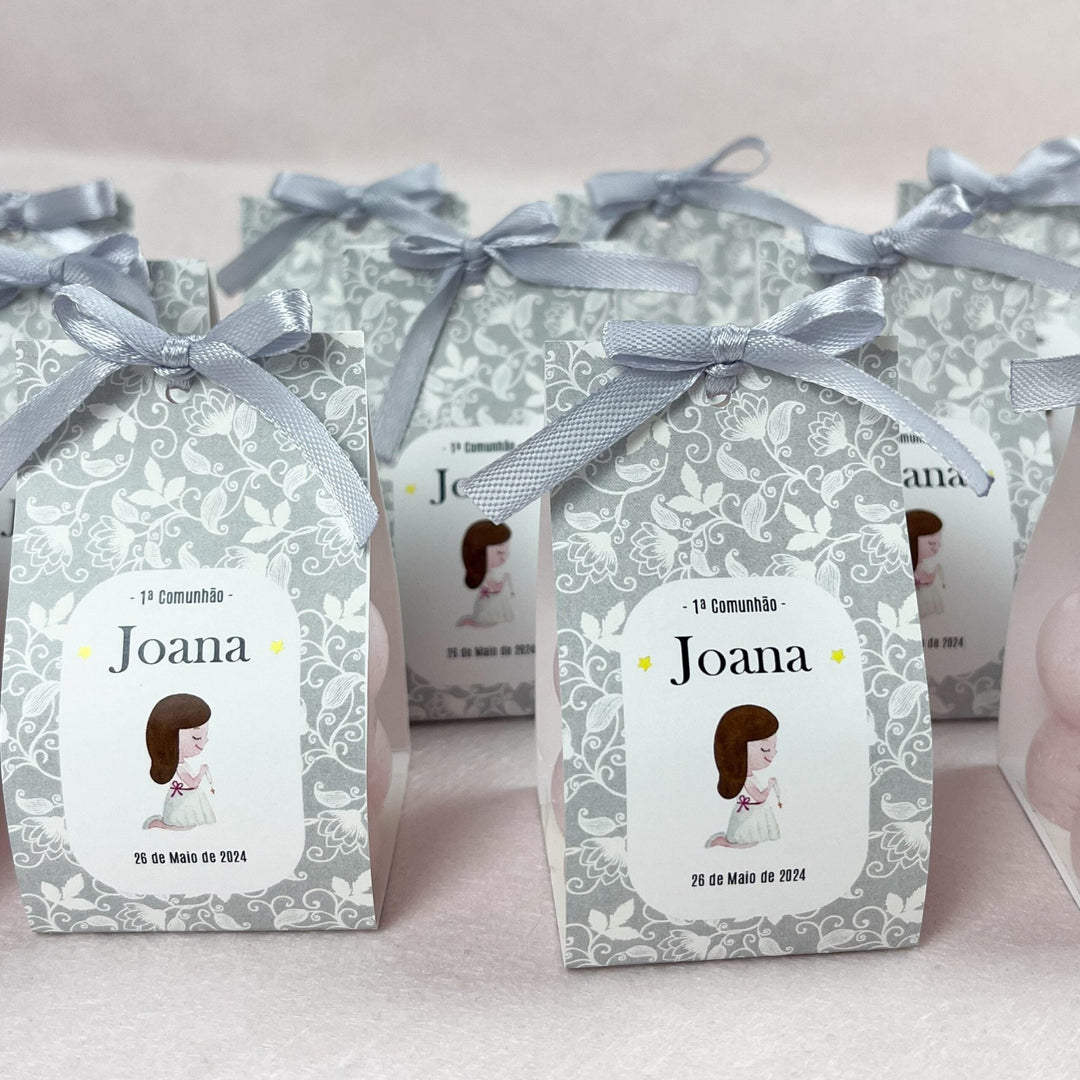 Velinha Bubble personalizada Lembrança Primeira Comunhão - Cutxi Cutxi - Presentes Personalizados