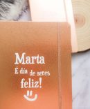 Caderno Metalizado personalizado com A tua Frase