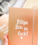 Caderno Metalizado personalizado com A tua Frase