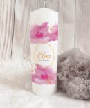 Vela da Vida personalizada Céu Rosa | Presente Ideal para o Nascimento ou Primeiro Aniversário