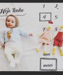 Tapete Milestones para bebé  Hoje Tenho - Nome apenas no saco 