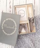 Conjunto Batizado GLAMOUR com Vela Concha Toalha e Caixa média pintada à mão