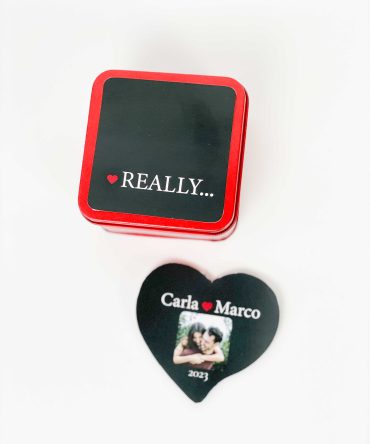 Mini Puzzle Iman coração com Fotografia e caixa Really cutxi dia dos namorados