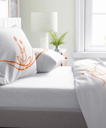 jogo de cama kamasutra hetero laranja lençol