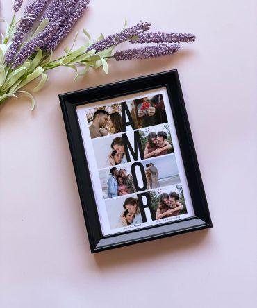 quadro AMOR dia dos namorados personalizado com fotografias e e nomes
