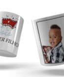 Conjunto Caneca Grande e Caneca Pequena Super Pai + Super Filho/a Wow