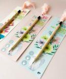 Lápis sementes com marcador de livro coleção FLOR