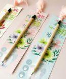 Lápis sementes com marcador de livro coleção FLOR