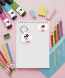 Conjunto Regresso às aulas com Etiquetas, garrafa e identificador com ilustração Criança (Regresso às aulas)