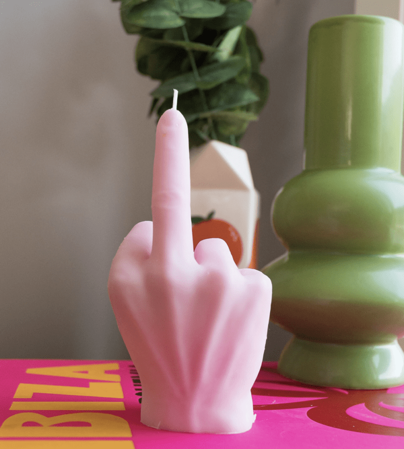 vela artesanal finger cutxi pink