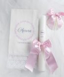 Conjunto Batizado Classic Nature com Vela Concha Toalha - Cetim