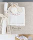 Conjunto para Batizado coleção Poema Delux | com Vela, Concha, Toalha, Caixa de veludo grande