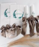 Conjunto Batizado Classic Nature com Vela Concha Toalha - Cetim