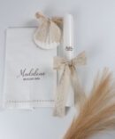Conjunto Batizado RENDA POEMA com Vela Toalha e Concha