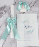 Conjunto Batizado Classic Nature com Vela Concha Toalha - Cetim