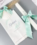 Conjunto Batizado Classic Nature com Vela Concha Toalha - Cetim