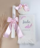Conjunto Batizado Classic Nature com Vela Concha Toalha - Cetim