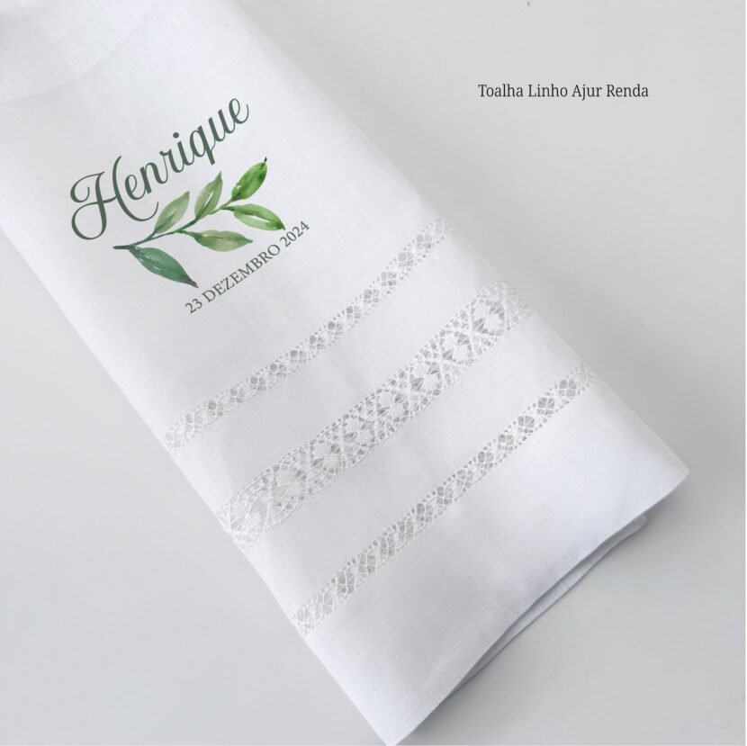 Conjunto Batizado PUREZA com Vela Toalha e Concha