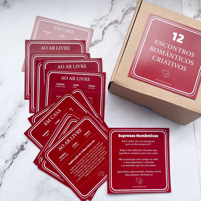 12 Encontros Românticos Criativos - Pack de Raspadinhas do Amor ❤️