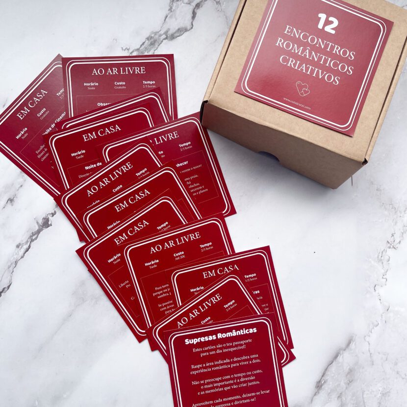 12 Encontros Românticos Criativos - Pack de Raspadinhas do Amor ❤️