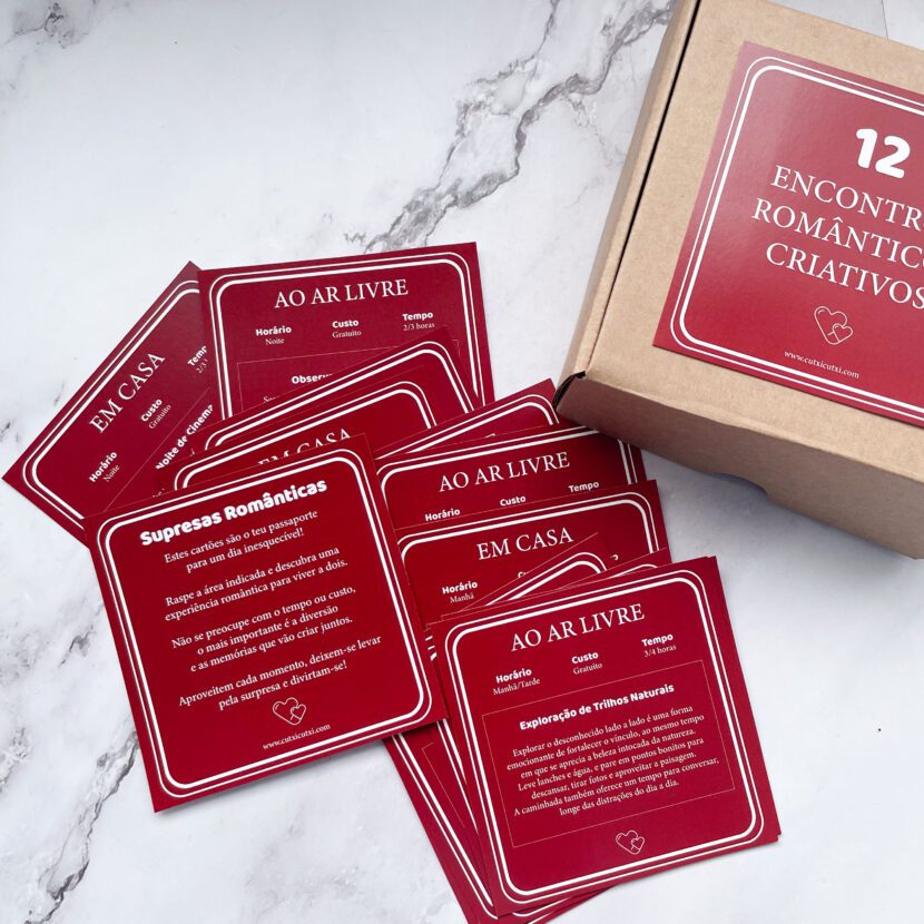 12 Encontros Românticos Criativos - Pack de Raspadinhas do Amor ❤️