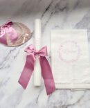 Conjunto Batizado Classic Nature com Vela Concha Toalha - Cetim