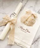 Conjunto para Batizado coleção Poema Delux | com Vela, Concha, Toalha, Caixa de veludo grande