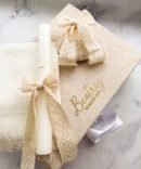 Conjunto para Batizado coleção Poema Delux | com Vela, Concha, Toalha, Caixa de veludo grande