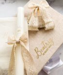 Conjunto para Batizado coleção Poema Delux | com Vela, Concha, Toalha, Caixa de veludo grande