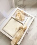 Conjunto para Batizado coleção Poema Delux | com Vela, Concha, Toalha, Caixa de veludo grande