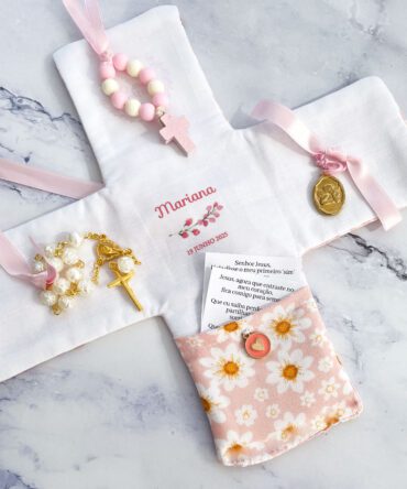 ✨ Oratório de Bolso Personalizado– Lembrança de Primeira Comunhão ou Batizado 