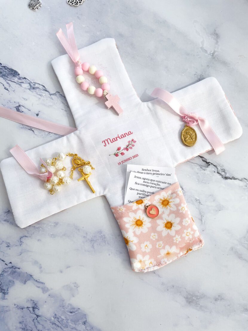 ✨ Oratório de Bolso Personalizado– Lembrança de Primeira Comunhão ou Batizado