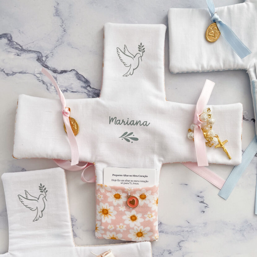 ✨ Oratório de Bolso Personalizado– Lembrança de Primeira Comunhão ou Batizado